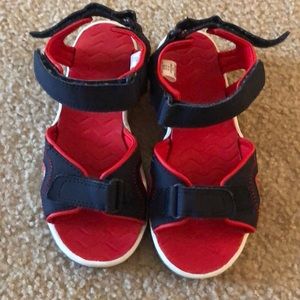 Lands’ End blue and Red Velcro Sandals US1M